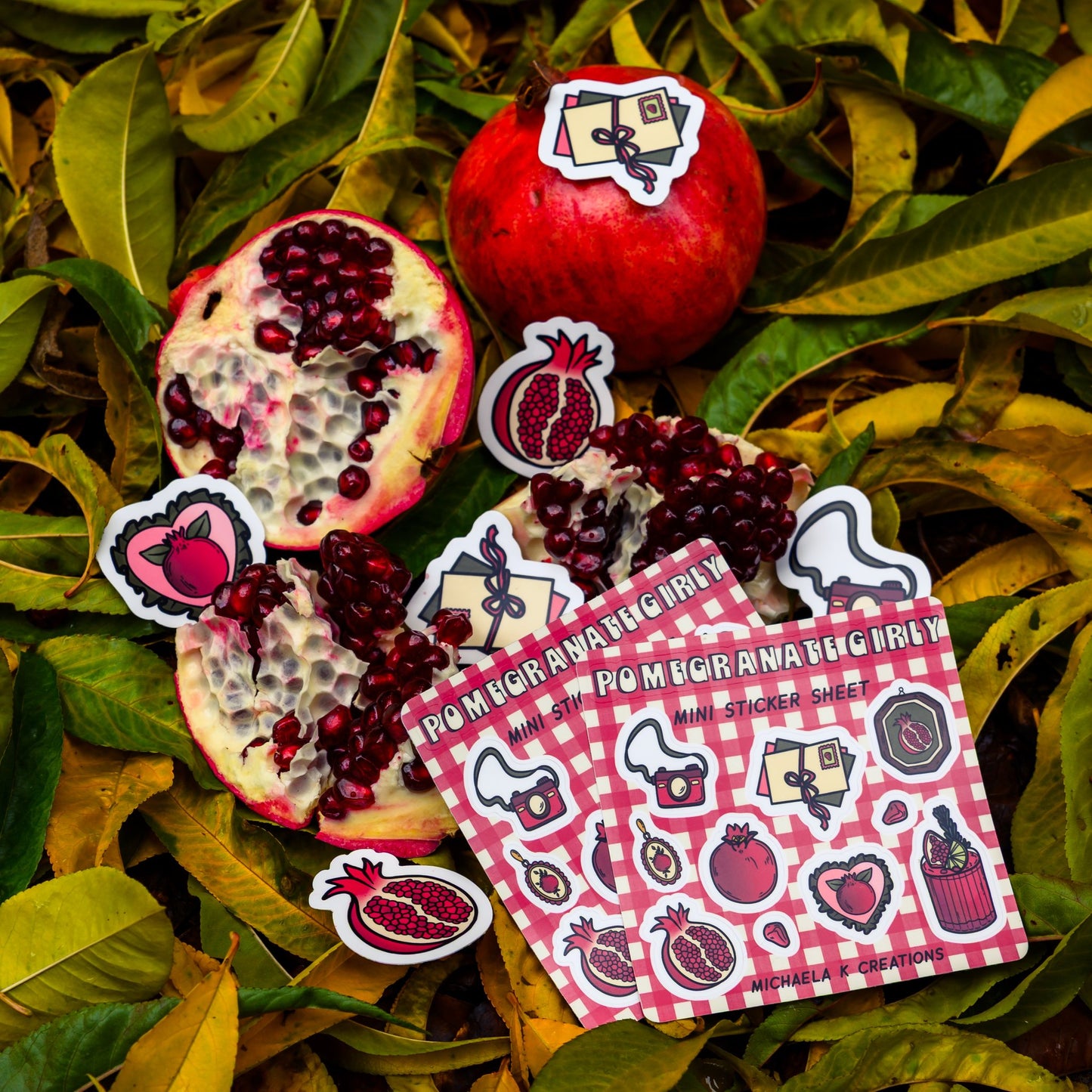 Pomergranate Girly Sticker Sheet