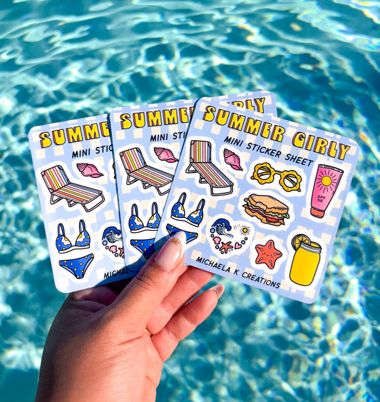 Beach Girly Sticker Sheet