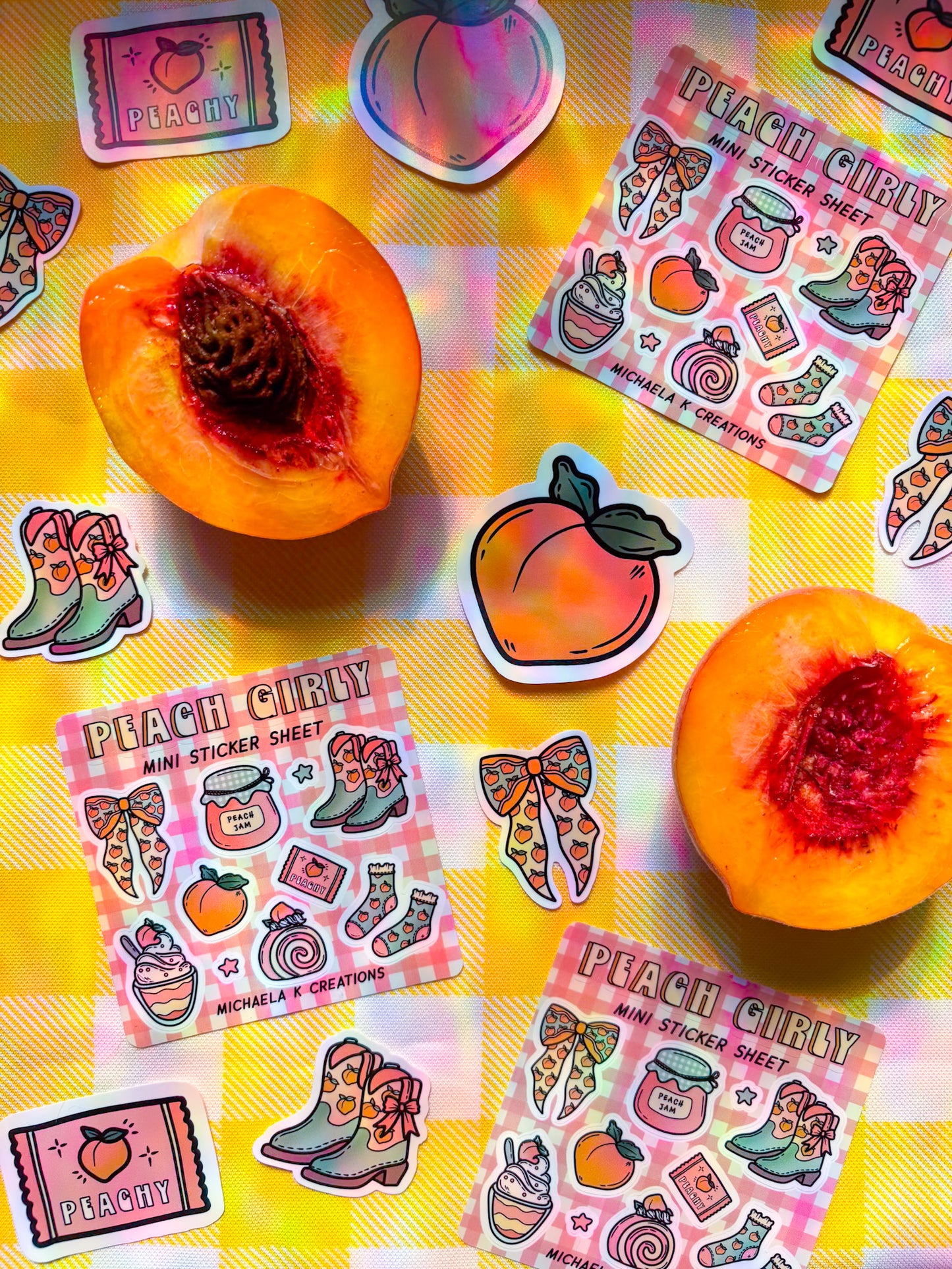 Peach Girly Sticker Sheet