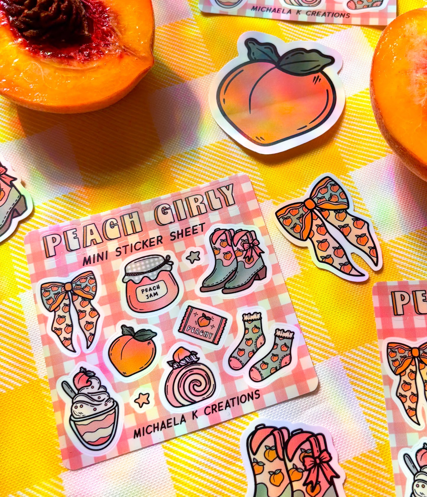 Peach Girly Sticker Sheet