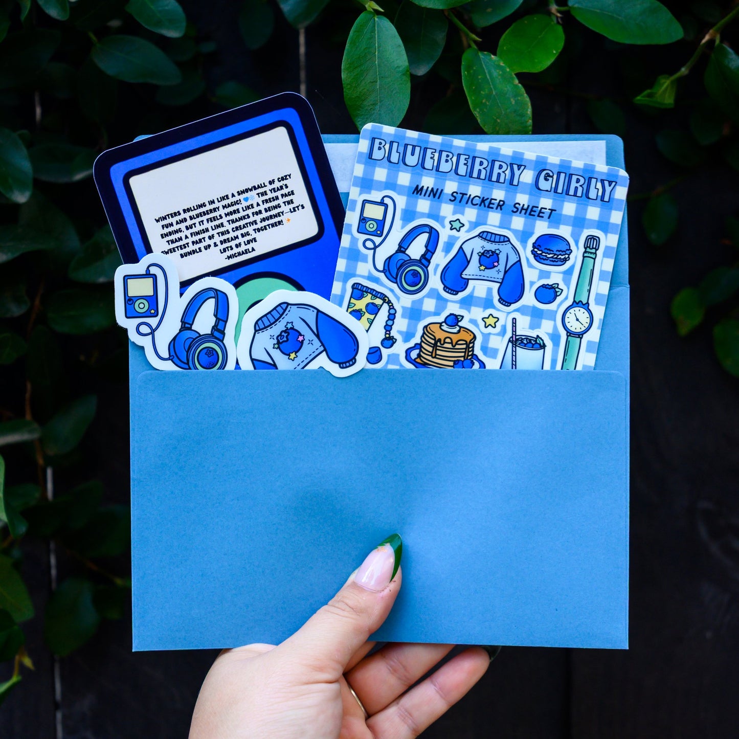 Blueberry Girly Sticker Sheet