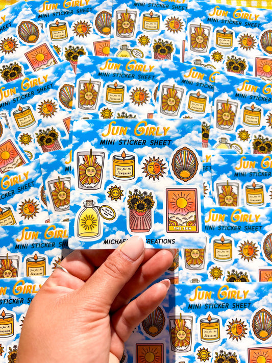 Sun Girly Sticker Sheet