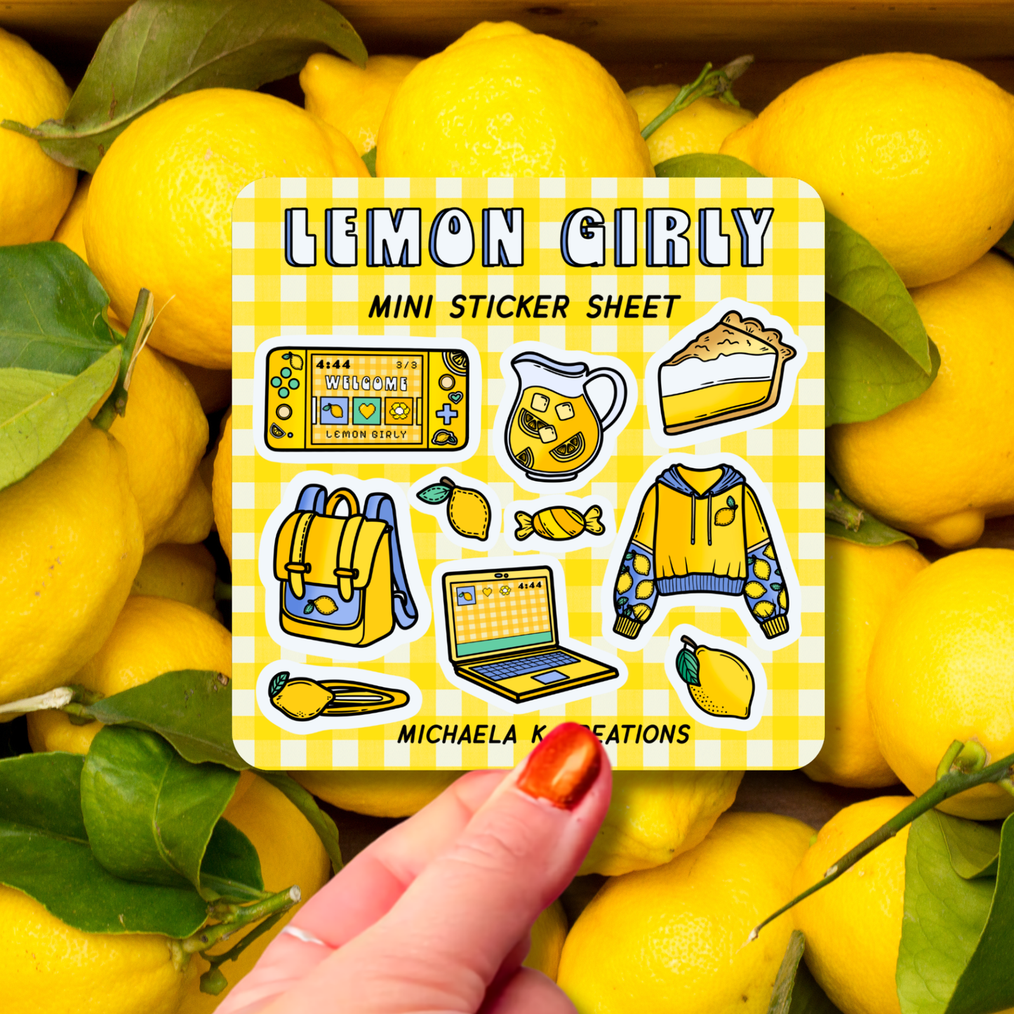 Lemon Girly Sticker Sheet