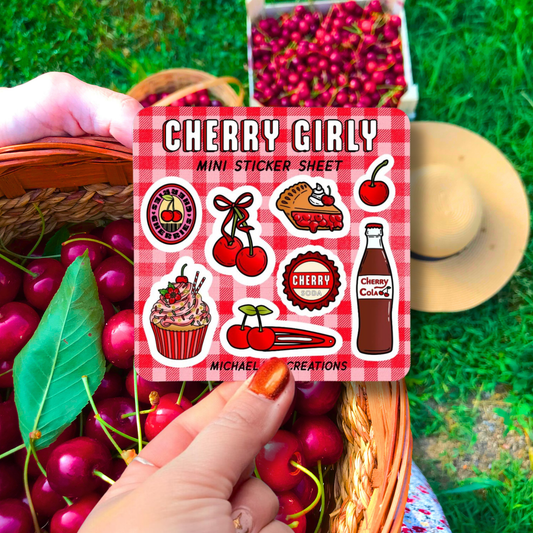 Cherry Girly Sticker Sheet