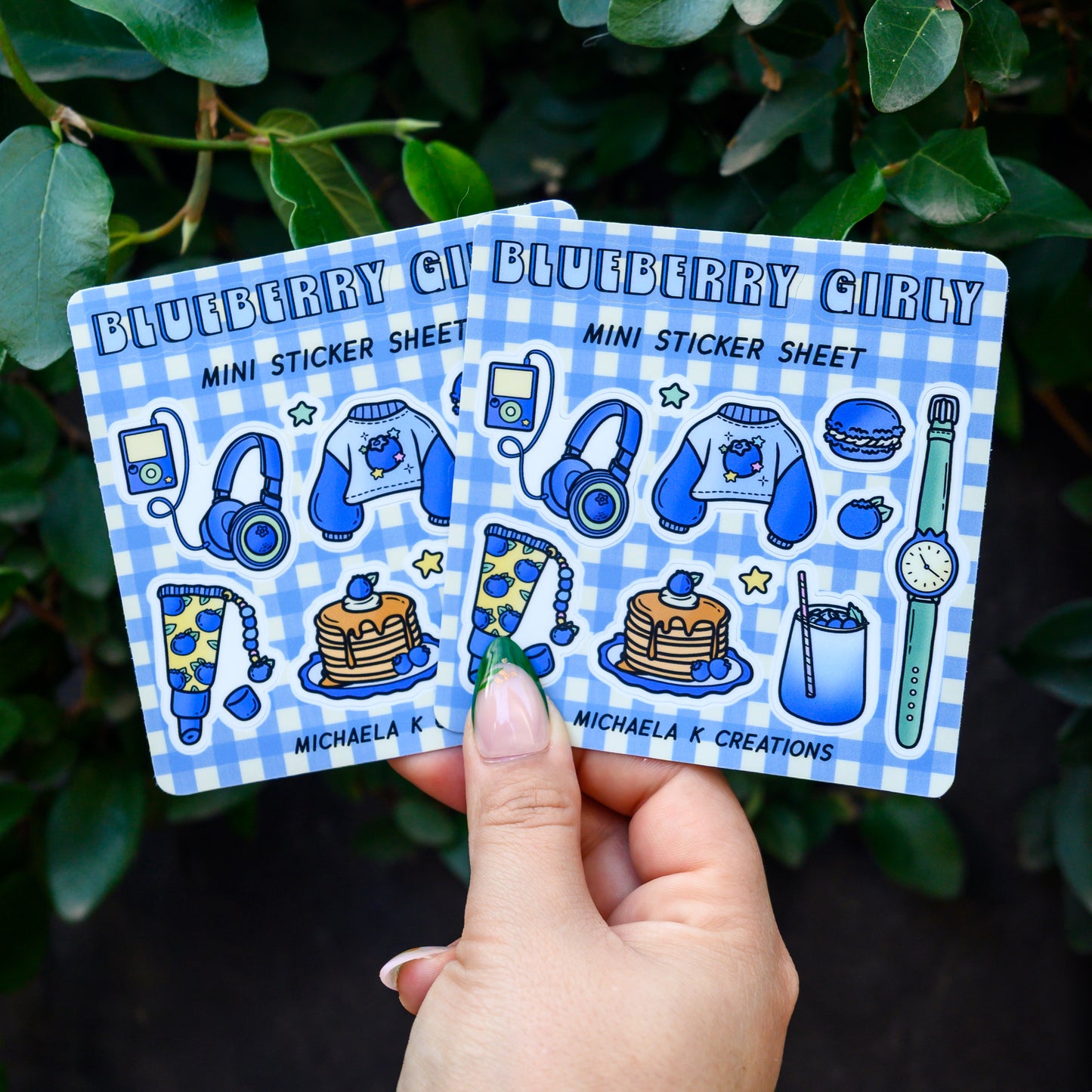 Blueberry Girly Sticker Sheet